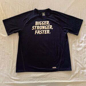 San Diego Chargers NFL Navy Blue Reebok Bigger Stronger Faster Shirt Mens Large